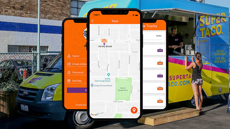 Snack tracker app on food truck image