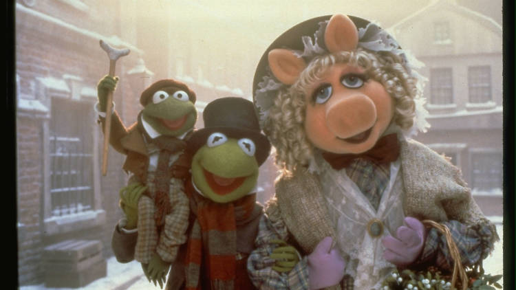 Kermit and Miss Piggy in the Muppet Christmas Carol