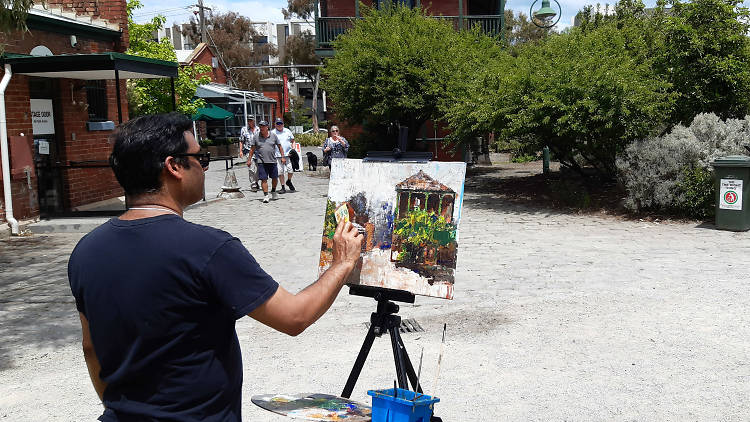 Main painting in a park