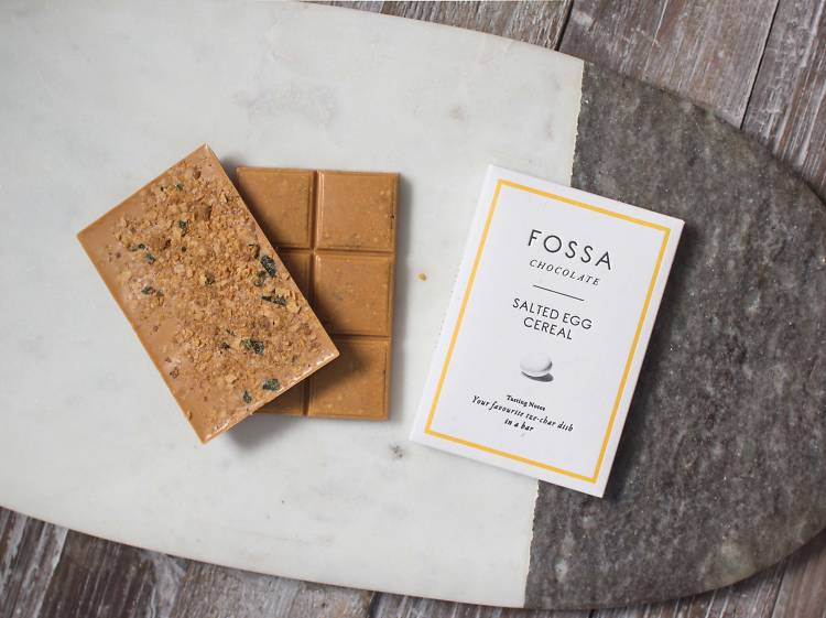 Salted egg cereal chocolate bar ($12)