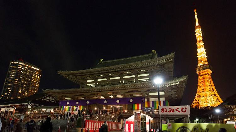 zojoji temple hatsumode new year's