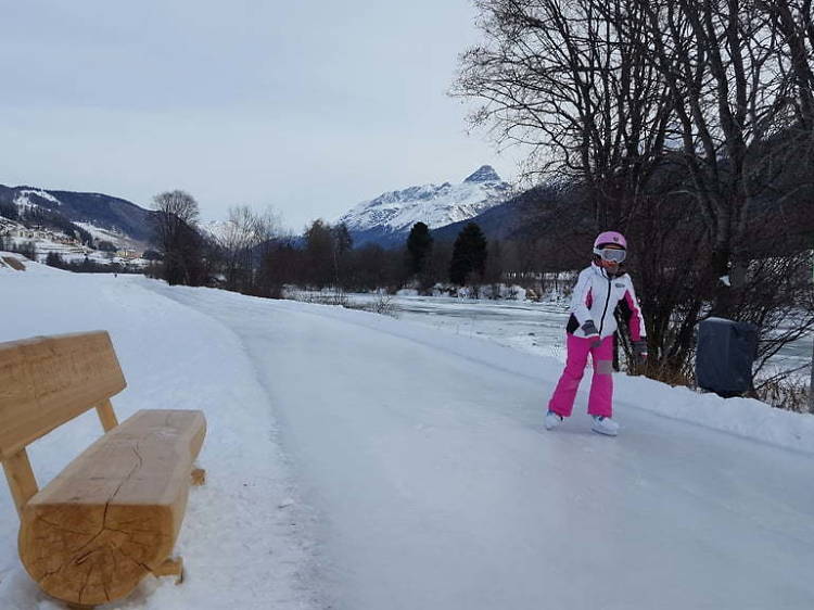 Swap skis for skates at Ice Way Madulain