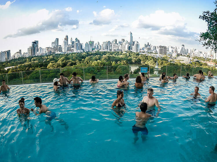 Party it up at a rooftop pool party