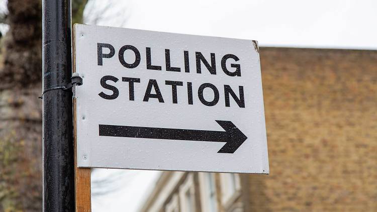 Polling station in London 2019 