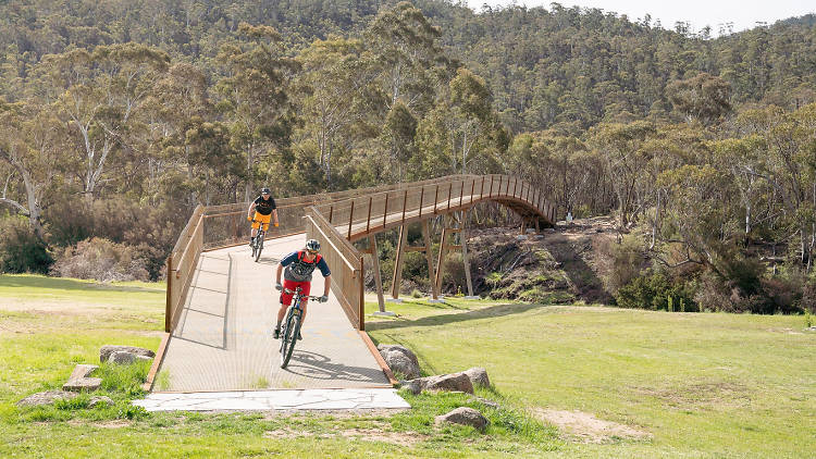 Two riders take on the Thredbo Valley Bike Track