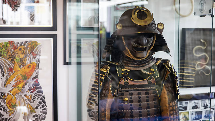 Samurai armour on display at Authentink