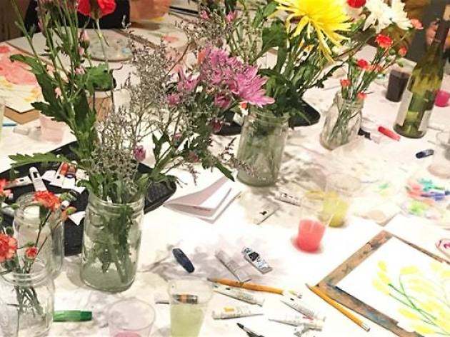 Floral Watercolor Paint & Sip Workshop Photograph: Courtesy Private Picassos