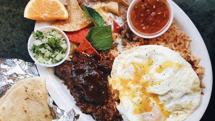 Barbacoa plate at Foxy’s Restaurant