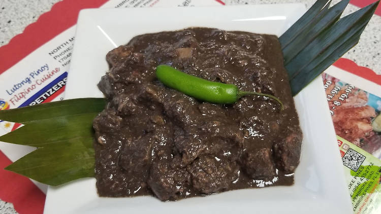 Pig blood stew at Lutong Pinoy Filipino Cuisine