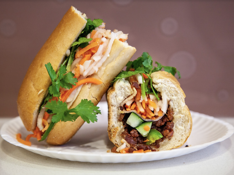 The $8 BBQ pork bánh mì at Bánh Mì Saigon