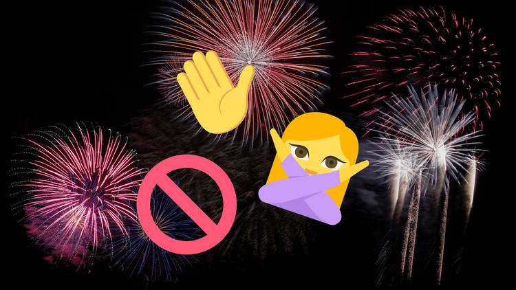 Fireworks Stop Sign Emojis