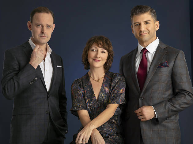 The stars of Flying Over Sunset Hadden-Paton, Carmen Cusack and Tony Yazbeck