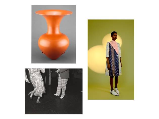 Clockwise from top: Magdalene Odundo, Teardrop I, 1996. Collection The Art Institute of Chicago, © Magdalene Odundo, Photo: The Art Institute of Chicago/Art Resource, NY. Duro Olowu, Spring/Summer 2020, Look 1. Photo: Christina Ebenezer. Jonas Dovydenas. Clockwise from top: Magdalene Odundo, Teardrop I, 1996. Collection The Art Institute of Chicago, © Magdalene Odundo, Photo: The Art Institute of Chicago/Art Resource, NY. Duro Olowu, Spring/Summer 2020, Look 1. Photo: Christina Ebenezer. Jonas Dovydenas.