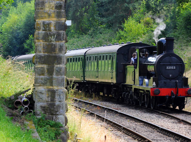 Steam train pulling into Tunbridge Wells Steam train pulling into Tunbridge Wells