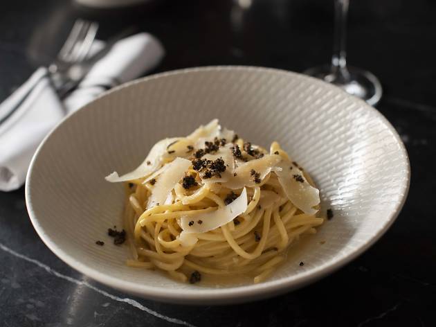 Pasta at Elva A bowl of Cacio e Pepe at Elva