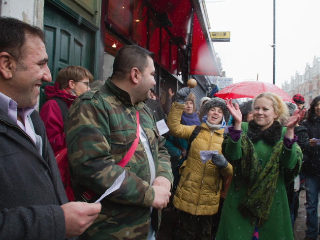 Willesden Green Wassail Willesden Green Wassail Khan's Halal Butchers 'wassailed' by the crowd
