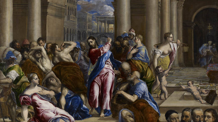 El Greco (Domenikos Theotokopoulos). Christ Driving the Money Changers from the Temple, about 1570. 