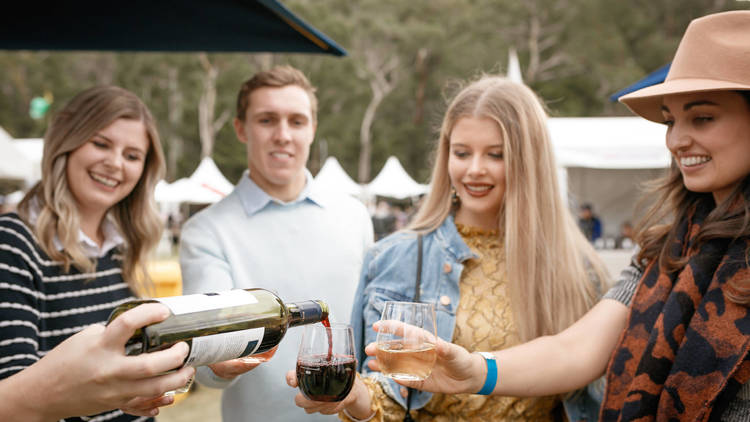 People with wine at the Grampians Grape Escape