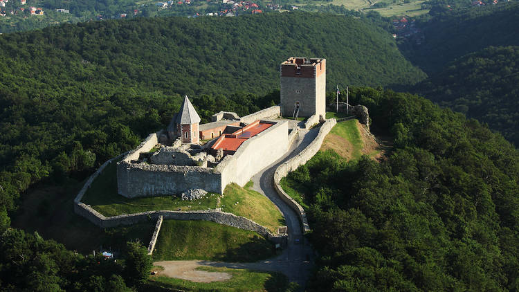 Mount Medvednica's Medvedgrad Castle overlooking Zagreb