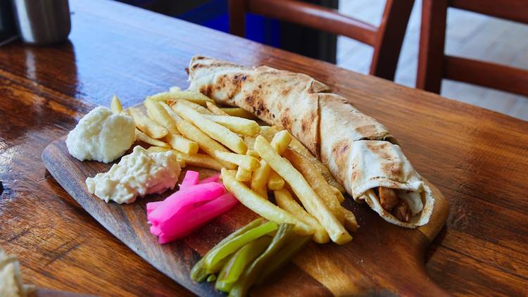 Chicken tawouk wrap at A1 Lebanese Bakery: Brunswick, $14