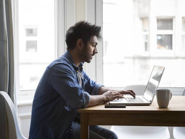 Guy on laptop Laptop use