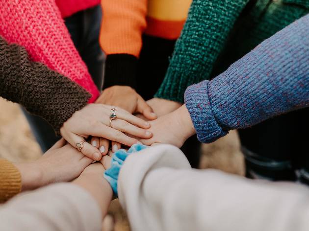 teamwork Different hands together