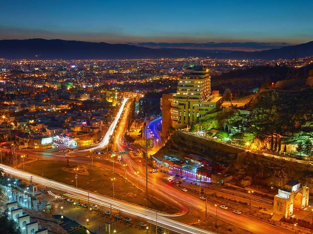 Shiraz, Iran Nighttime skyline of Shiraz, Iran