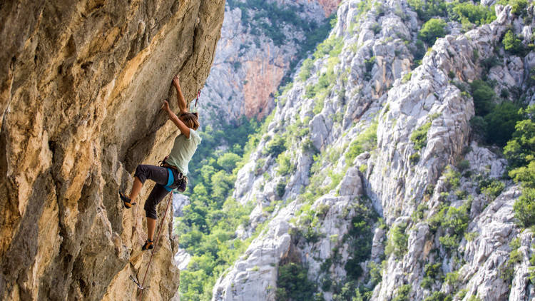 Rock climb one of Croatia's many mountains