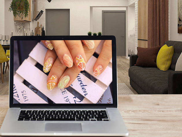 Best YouTube clips for relaxing Nail art on a laptop in a tasteful loungeroom
