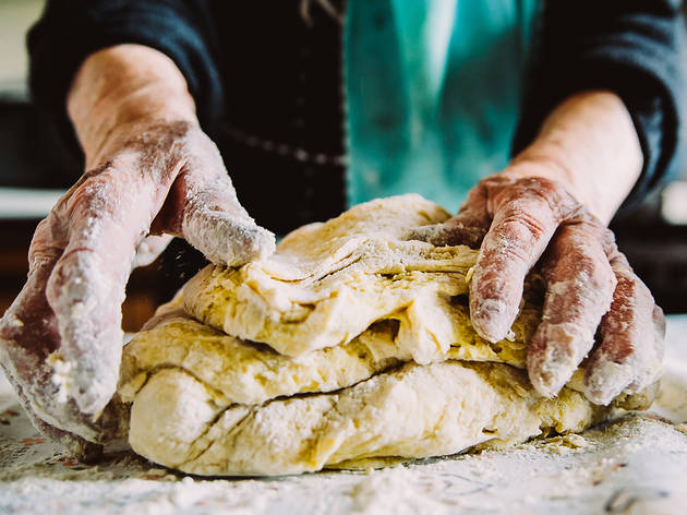 Woman making pasta 