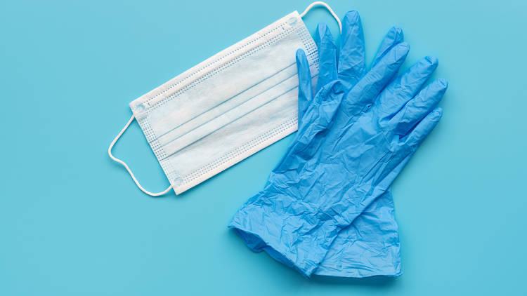 Medical mask and gloves