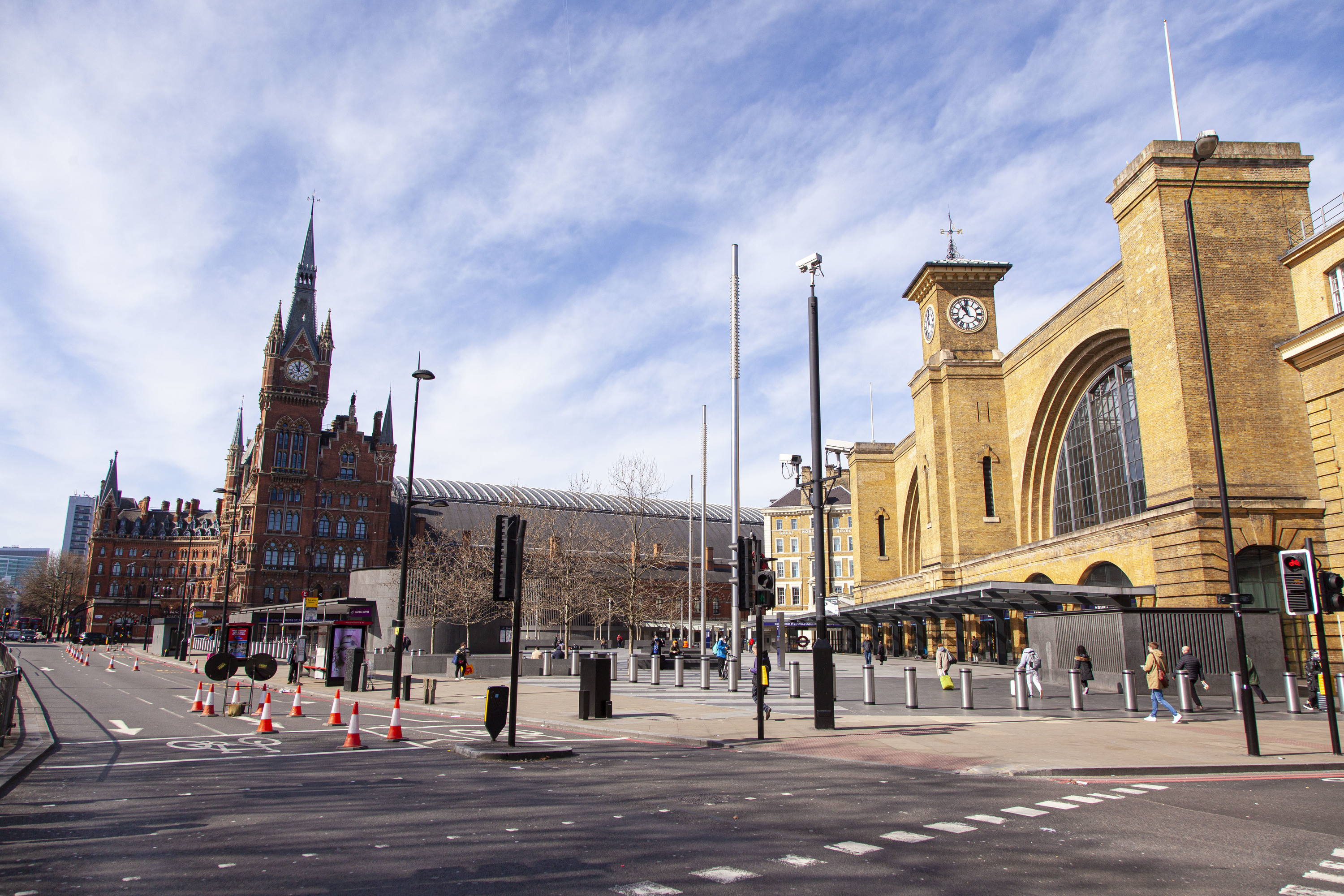 Empty King's Cross during London lockdown