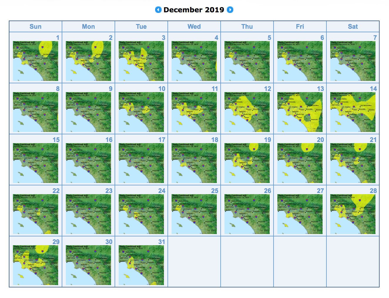 December 2019 air pollution