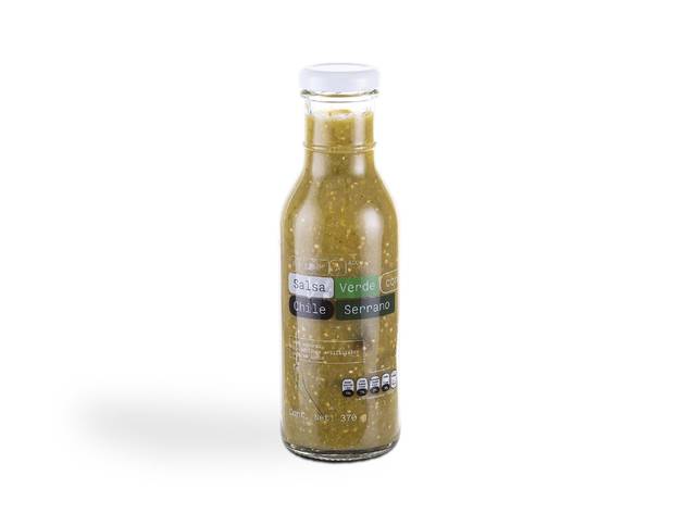 SALSA VERDE CON CHILE SERRANO BOTELLA DE SALSA VERDE CON CHILE SERRANO