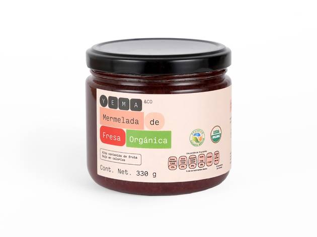 Mermelada de fresa orgánica Frasco de mermelada de fresa orgánica