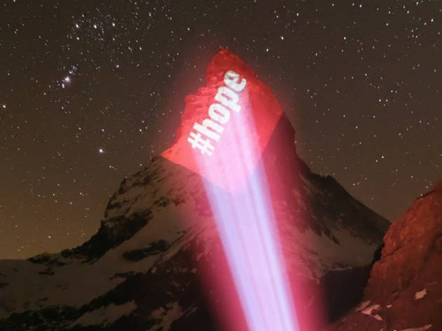 Matterhorn lit up during coronavirus Matterhorn, coronavirus