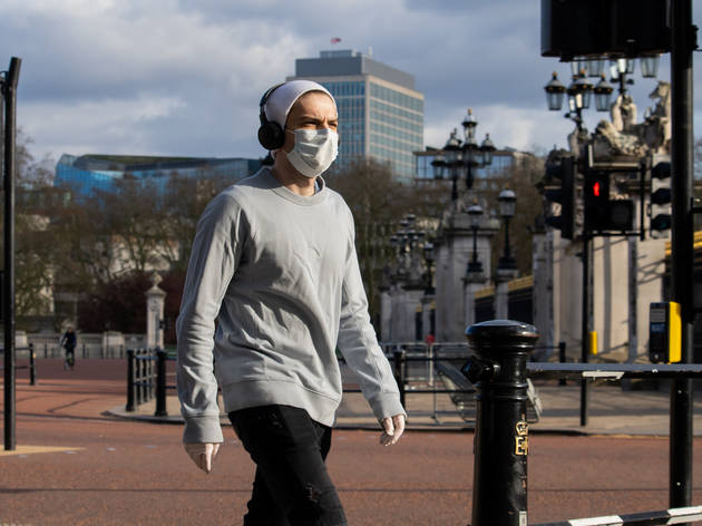 mask wearer in London mask wearer in London