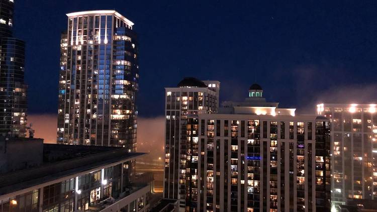 South Loop balcony at night