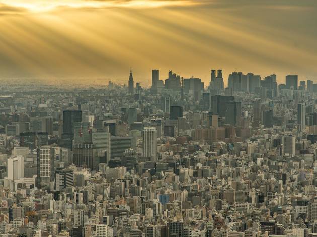 Tokyo cityscape sun Tokyo cityscape sun