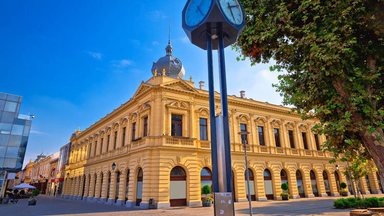 Vukovar town square and architecture street view