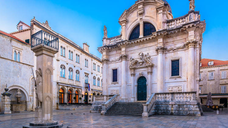 Dubrovnik's Luža square houses the 18th-century Baroque-style Church of St. Blaise, the city's patron saint