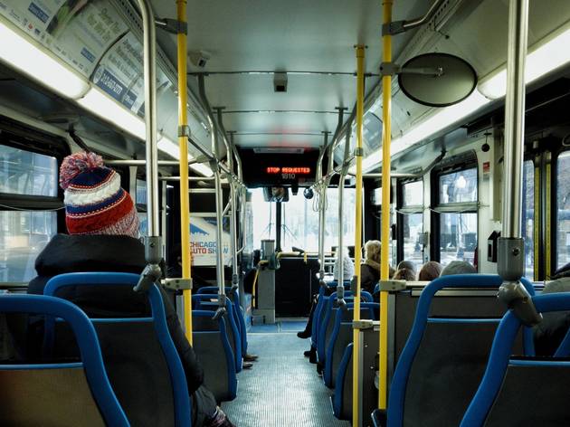 CTA is introducing new bus boarding procedures to encourage social distancing CTA bus interior