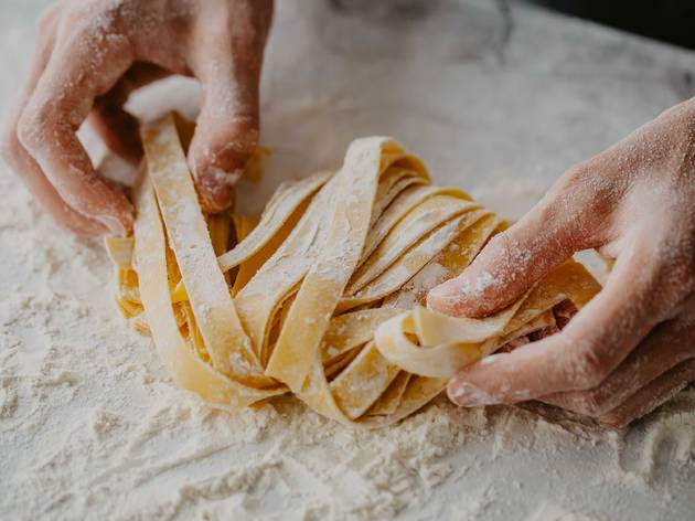 Take a virtual pasta-making class hosted in the Italian countryside that includes a live opera performance pasta, noodles, pasta making, food, handmade pasta, italian