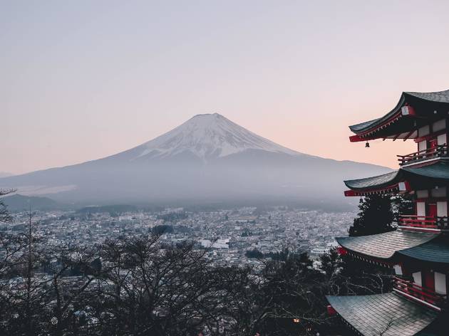 Stock photo of Mt Fuji Mt Fuji and pagoda