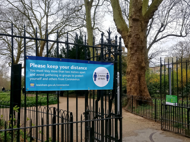 Parks in Lewisham could close if the public don’t follow social distancing rules Lewisham park