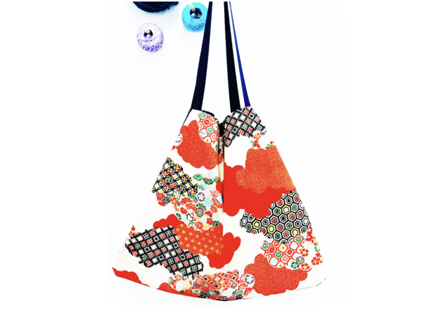 Kit bolsa collage con telas japonesas Teté Café Costura Kit bolsa collage con telas japonesas Teté Café Costura