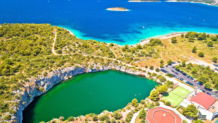 Dragon's Eye lake in Rogoznica, Dalmatia