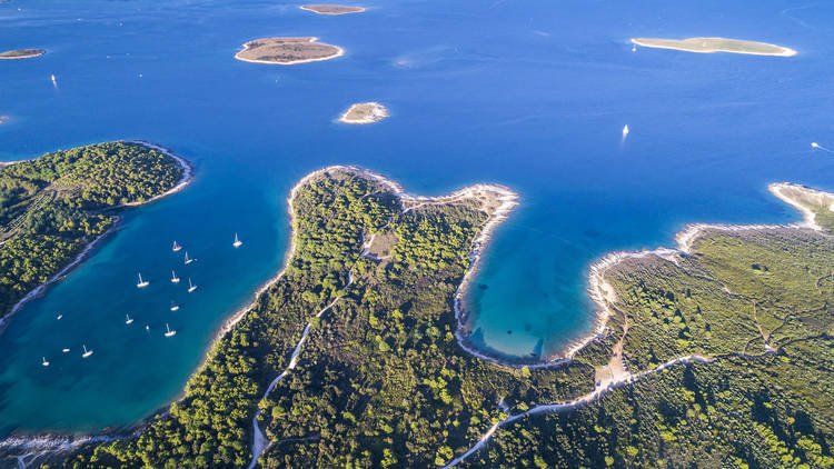 Croatia, Istria, aerial view of Cape Kamenjak