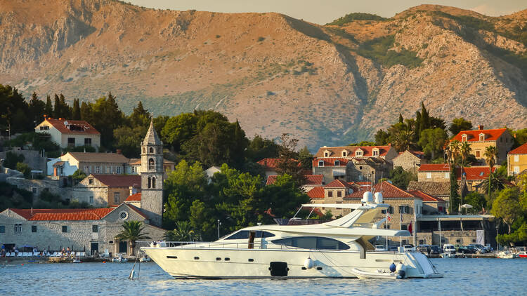 Yacht anchored at Cavtat seaside