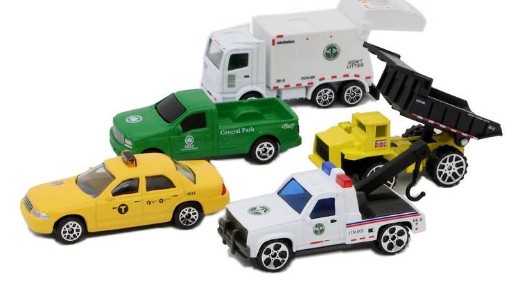 Toy cars and trucks